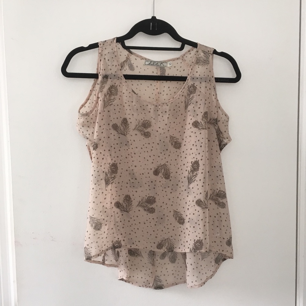 Cold shoulder see through top